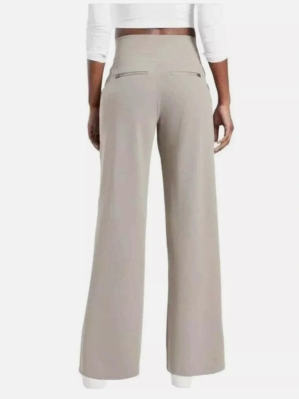 Athleta Dark Taupe Grey Venice High Rise Wide Leg Elastic Waist Pant Size XS - Picture 3 of 12